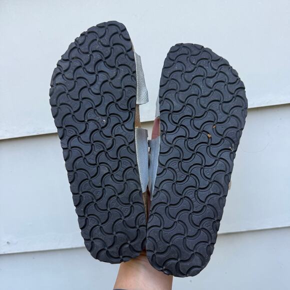 Birkenstock Birki's Silver Moorea Granada Two Strap Bling Slide Sandals 39 L8 M6 - Picture 8 of 8